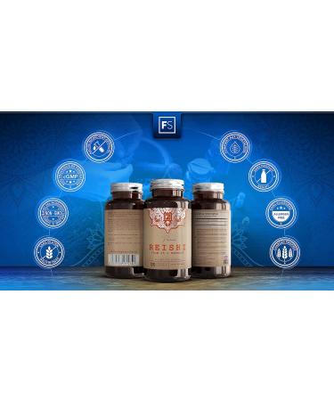 FS Reishi | 120 Reishi Capsules - High Potency 2100mg Reishi Mushrooms Extract (15:1) per Dose | Non-GMO Gluten Free & Allergen Free | Made in the UK - Buy Online on GoSupps.com