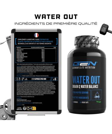 Water Out Complex for Water Balance & Drainage - With Green Tea Nettle Dandelion Artichoke Extract - Alternative to Chemical Drainage Tablets - 180 Capsules - Buy Online on GoSupps.com