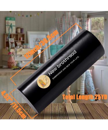 New brothread Black Cut Away Machine Embroidery Stabilizer Backing 12 x 25Yd Roll - Medium Weight 2.5 oz - Buy Online on GoSupps.com