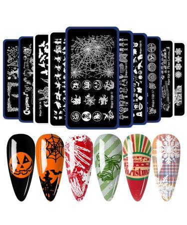 Premium Nail Art Templates for Women - Halloween & Christmas Designs | Stainless Steel Manicure Plates - Buy Online on GoSupps.com