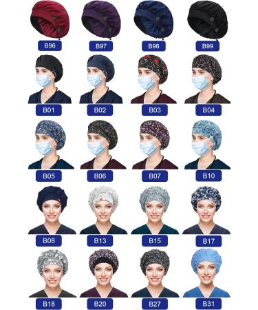 ABAMERICA Navy Feather Bouffant Cap with Button and Sweatband - Adjustable Working Hat | Unisex One Size | Single Layer - Buy Online on GoSupps.com