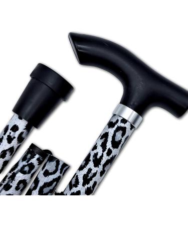 Life Healthcare Black Leopard Walking Stick | Flexible & Durable Mobility Aid | Collapsible & Adjustable 33-37 Inches - Buy Online on GoSupps.com