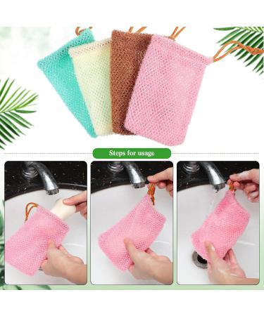 8 Pack Mesh Soap Pouches - Exfoliating Soap Bar Holders for Shower - Bubble Foam Net Bags for Women Men & Girls (Lake Green Pink Beige Brown) - International Shipping Available - Buy Online on GoSupps.com