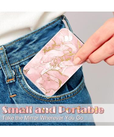 Compact Magnifying Travel Mirror Set - Double Sided 1X/2X Magnification, Marble Design - Perfect Gift for Women, Girls, Graduation, Birthday or Christmas - Buy Online on GoSupps.com