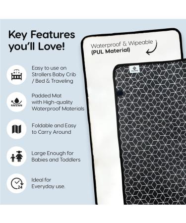 FS Pro Baby Portable Changing Mat - Foldable Waterproof Travel Pad (Black) - Buy Online on GoSupps.com