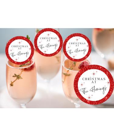 20 x 4.5cm edible Christmas champagne prosecco flute drink toppers uncut personalised 2