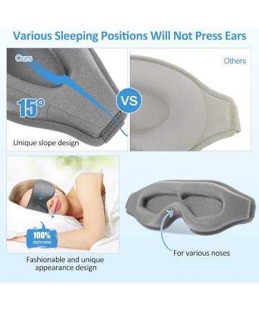 3D Sleeping Mask for Men & Women - Ultimate Comfort for Side Sleepers | Soft Thin 100% Darkness Eye Mask with Earplugs - Perfect for Travel & Shift Work - Buy Online on GoSupps.com