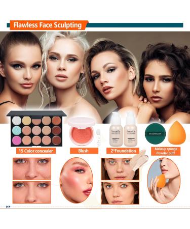 All-in-One Makeup Kit for Women | Full Makeup Gift Set | Travel-Friendly Professional Makeup Kit with Eyeshadow Lipstick Brow Pencil & Eyeliner - Buy Online on GoSupps.com
