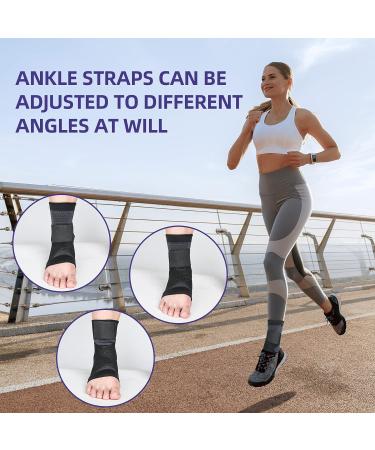 Adjustable Ankle Compression Support Sleeve for Men & Women - M Black - Buy Online on GoSupps.com