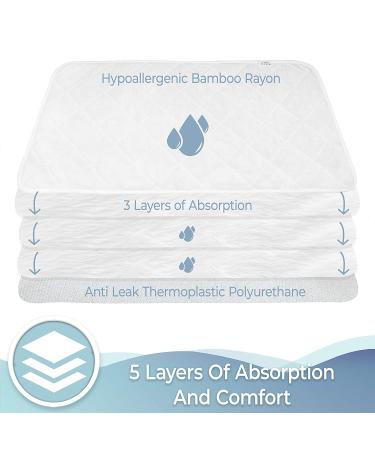 Bamboo Rayon Waterproof Changing Pad Liners (3-Pack) | 15 x 29 Inch | Extra Absorbent & Hypoallergenic - Buy Online on GoSupps.com