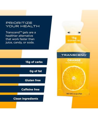 Transcend Foods Orange Gel (1.1 oz Pack of 10) | Fast-Acting Carb Gel - Caffeine Free Gluten Free Perfect for On-the-Go Energy - Buy Online on GoSupps.com