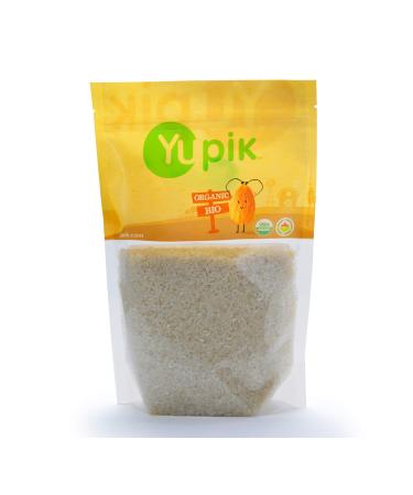 Yupik Organic Sushi Rice Medium Grain 1 kg Gluten-Free Non-GMO Vegan Kosher Salt-Free White Rice Sticky Texture Easy Preparation Ideal for Sushi Side Dish & Risotto 1 kg (Pack of 1)