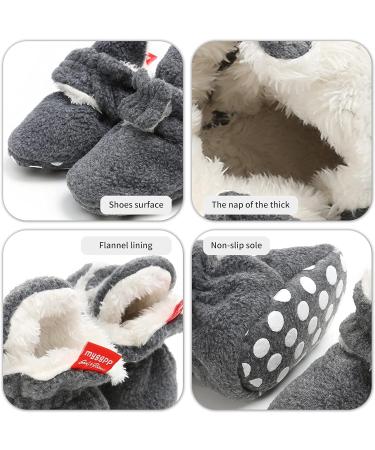 EDOTON Unisex Newborn Winter Boots 12-18 Months - Navy Gray Stripe Bootie Sock - Buy Online on GoSupps.com