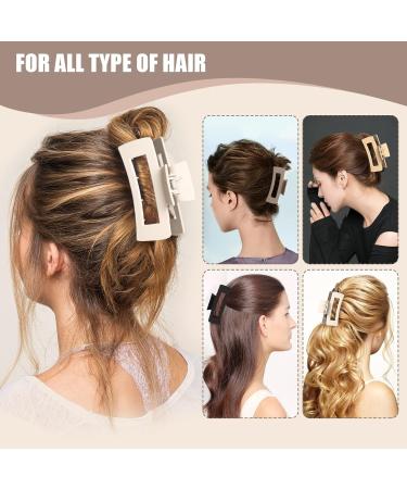 8 Pack Large Square Acrylic Hair Clips for Women - Strong Hold Claw Hair Clamps for Thin Thick Curly Long Hair - Buy Online on GoSupps.com