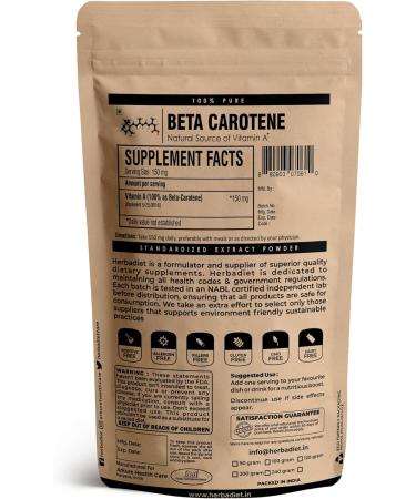 Buy Beta Carotene 10% Vitamin A 25000 IU Powder | Immune System Support | Antioxidant Supplement for Healthy Eyes Skin & Vision | 100% Natural | 1.76 oz (50g - Buy Online on GoSupps.com