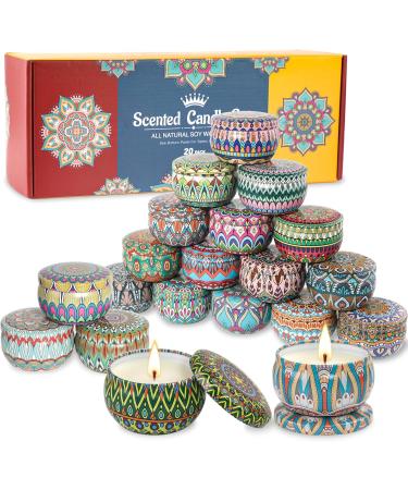 20 Pack Scented Candles Gift Set - Aromatherapy Soy Wax Candles for Home | Perfect Stress Relief Gifts for Women - 450 Hours Long Lasting Burn for Birthday Valentine's Christmas Mother's Day - Buy Online on GoSupps.com