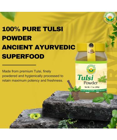 BASIC AYURVEDA Tulsi Powder 7.05 Oz (200g) | Holy Basil Leaf Powder for Tea, Skin Care & Hair | Supports Detox, Natural Energy, Daily Balance | Non-GMO, Vegan, Gluten-Free 7.05 Ounce (Pack of 1) - Buy Online on GoSupps.com