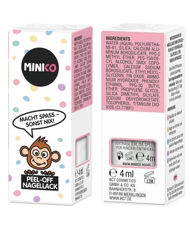 Minico Premium Kinder Nailack 2 Set Glitzer & Pink | Dermatologically Tested Child-Friendly Vegan & Sustainable Peel-Off Nail Polish - Buy Online on GoSupps.com