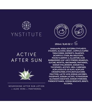 Ynstitute Active After Sun Lotion | Soothes & Regenerates Skin | Aloe Vera Panthenol & Vitamin C | 100% Vegan | 250ml - International Shipping - Buy Online on GoSupps.com