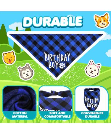 Cobee Dog Birthday Bandana Hat Number Set 10 Pieces Dog Boy Birthday Party Supplies Pet Bandana Party Bling Hat with 8 Glitter Number for Small Medium Large Dogs Blue - Buy Online on GoSupps.com