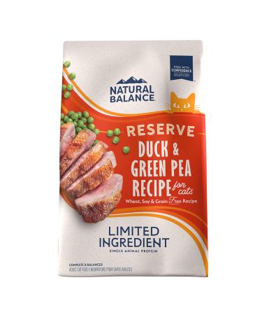 Natural Balance Limited Ingredient Diet | Adult Grain-Free Dry Cat Food | Protein Options Include Duck, Chicken, Salmon or Venison Green Pea & Duck 10 Pound (Pack of 1)