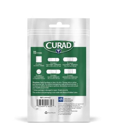 Curad First Aid Portable Pack - Water-Resistant Pouch with Variety Size Bandages and Alcohol Swabs, 12 Packs - Ideal for Travel, Carry-Ons, and Backpacks - Buy Online on GoSupps.com