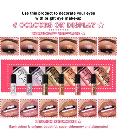 6PCS Liquid Glitter Eyeshadow Eyeliner Makeup Set Waterproof Liquid Sparkling Glitter Eye Shadow Sticks High Pigmented Long Lasting & Quick Drying Shimmer Eyeshadow Make Up Gift Set - Buy Online on GoSupps.com
