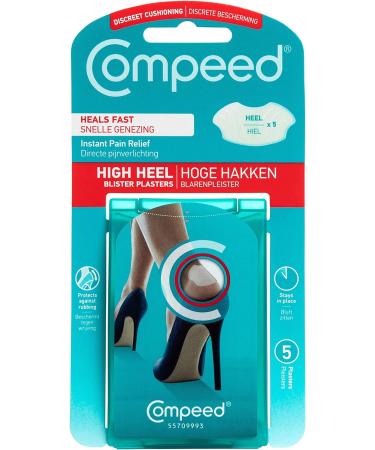 Compeed High Heel Blister Plasters - 5 Hydrocolloid Plasters for Fast Healing - Ultimate Discretion - 4.2 cm x 6.8 cm - 5 Units - Buy Online on GoSupps.com