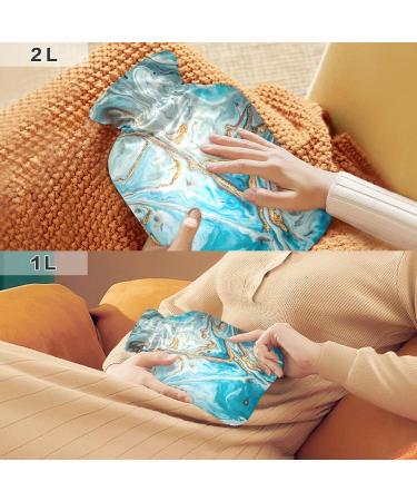 Marble Hot Water Bottle with Cover | Pain Relief Heat Pack for Menstrual Cramps - 1L International Shipping - Buy Online on GoSupps.com