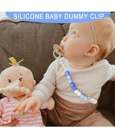 Flow Fire Silicone Dummy Clip - 2Pcs Baby Dummy Clips for Boys and Girls | Fits All Soothers and Dummies - Blue - Buy Online on GoSupps.com
