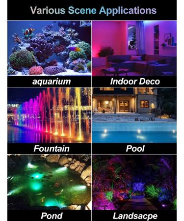 Natpow Underwater Pond Lighting with Bluetooth App - RGB Waterproof LED Lights for Garden & Patio | DIY Color Change with Remote Control (12 in 1) - Buy Online on GoSupps.com