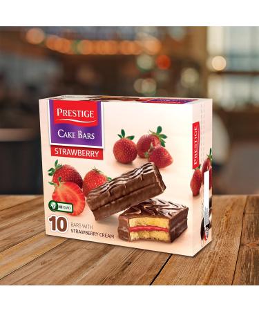 Prestige Strawberry Cream Cake Bars Milk Cream HALAL Cake Bars and Cocoa Cream HALAL 300g | Sponge Cake Bars | 10 Cake Bars In a Pack (Mixed 3 Pack) Mixed 100 g (Pack of 3) - Buy Online on GoSupps.com