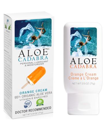 Aloe Cadabra Flavored Personal Lubricant Organic Passion Lube for Women, Men & Couples, Orange Cream 2.5 Ounce