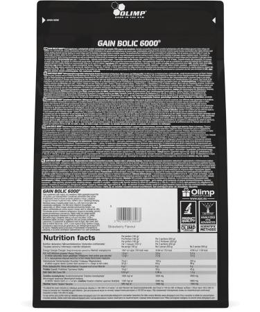 Olimp Gain Bolic 6000 - Strawberry (1000g) | Premium Mass Gainer | International Shipping Available - Buy Online on GoSupps.com