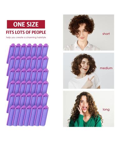 43-Piece Foam Sponge Hair Rollers Set with Stainless Steel Rat Tail Comb - Purple - Buy Online on GoSupps.com