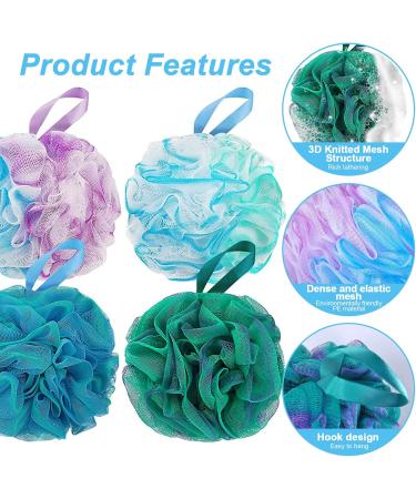 4-Piece Body Scrubber Sponge Set - Exfoliating Loofah Bath Sponges for Peeling & Massage | Ideal for All Skin Types - Buy Online on GoSupps.com