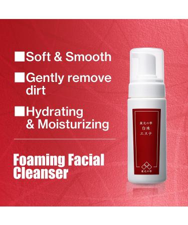 Japanese Facial Foam Wash - Hydrate & Smooth with Cherry Blossom Vitamin C AHA | Paraben & Cruelty Free (5.07 fl oz - Buy Online on GoSupps.com
