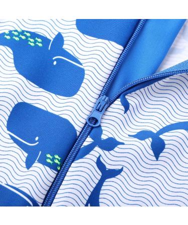 HUAANIUE Baby Girls Long Sleeve One Piece Swimwear UPF 50+ | 6M-6Y | Boys Swimming Costume Beachwear | Long Whitebluewhale Design - Buy Online on GoSupps.com