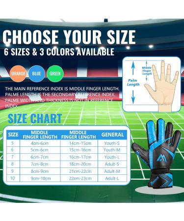 Buy Malker Goalkeeper Gloves - Non-Slip Latex Palm for Kids & Teens - Strong Grip Football Training Gloves in Awakened Blue Size 10 - Buy Online on GoSupps.com