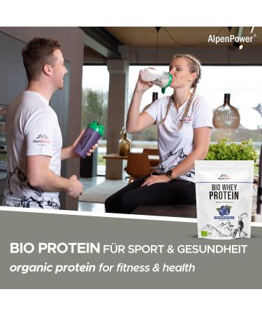 Alpenpower Bio Whey Protein Blueberry 500g | 100% Natural CFM Protein Powder | Organic Alpine Milk | No Additives - Buy Online on GoSupps.com