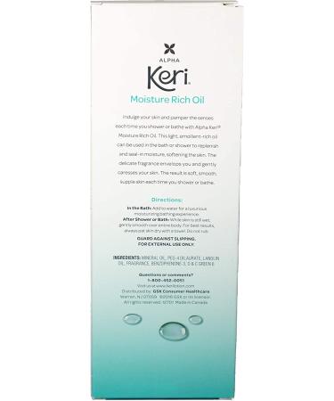 Kericure Keri Shower and Bath Oil 8oz - Hydrating and Nourishing Body Oil - Buy Online on GoSupps.com