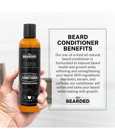 Live Bearded Beard Conditioner - Canyon - All-Natural Facial Hair Care with Biotin & Oils - 8 oz - Strengthens & Softens - Made in the USA - Buy Online on GoSupps.com