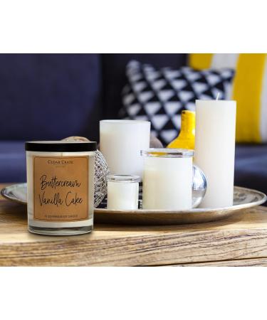 Buttercream Vanilla Cake Candles - Scented Soy Wax Candles | Gifts for Women & Men | Aromatherapy | 13.5 oz Clear Jar | Cedar Crate Market - Made in the USA - Buy Online on GoSupps.com