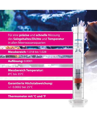 ARKA AR ometer Set - Precision Density Measurement for Seawater Aquariums | Thermometer & Borosilicate Glass Measuring Cylinder | International Shipping Available - Buy Online on GoSupps.com