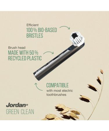 Jordan Green Clean Electric Toothbrush Heads - Oral B Compatible | Sustainable Brush Heads | 2 Pack - Buy Online on GoSupps.com