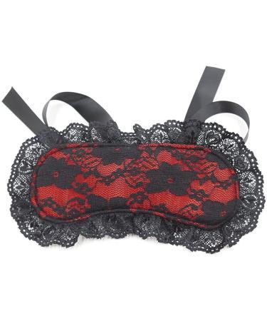 Soft Lace Eye Mask Party Ribbon Accessories Eye Mask Comfortable Sleep Mask Can Be Adjusted to Shading Eyes Travel Meditation Shift Work Home(Red)