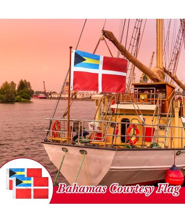 2 Pack Bahamas Courtesy Boat Flags 12x18 Inch - Premium Polyester Bahamian Flags for Vessels - Buy Online on GoSupps.com