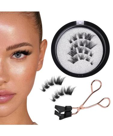 Eye Lashes Individual Brown Cluster Lashes Rita Lash Cluster Lashes Waterproof No Glue Required Reusable Magnetic Eyelashes with Clear Band Lashes