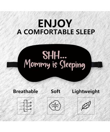 Shh Mommy is Sleeping Eye Mask - Silk Sleep Masks for Women | Funny Gift for Pregnant Wives & Moms | Perfect Pink Gift for Baby Showers & Mother s Day - Buy Online on GoSupps.com