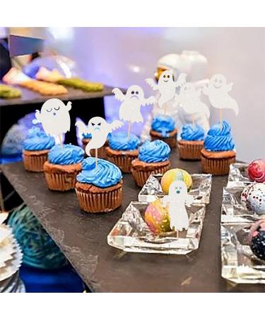 Rsstarxi 30 Halloween Ghost Cupcake Toppers Glitter White Spooky Halloween Cupcake Picks Halloween Baby Shower Cake Decorations for Ghost Theme Birthday Halloween Party Decorations Design 20 - Buy Online on GoSupps.com